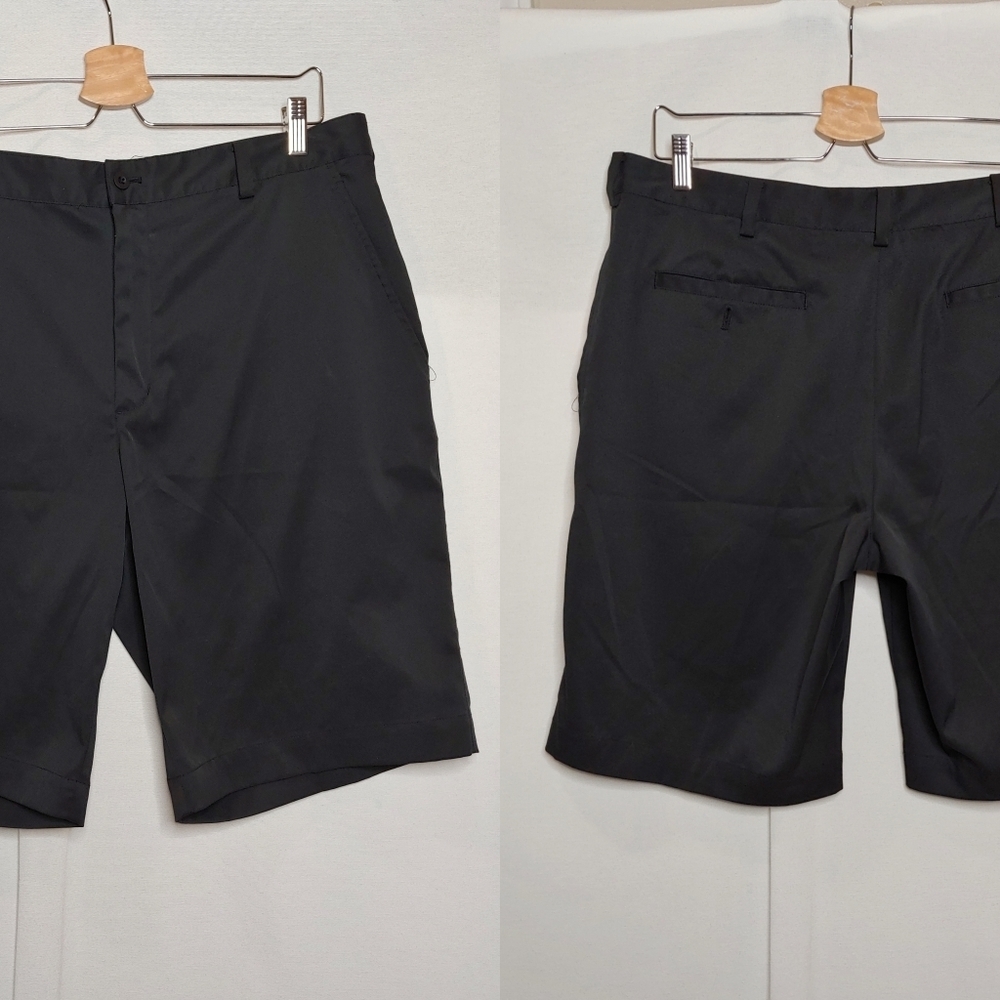 Nike Golf Flat Front Shorts‎ Dri Fit Polyester Black 36 330239-010